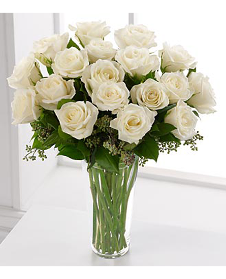 Buchet simplu de 19 trandafiri albi premium
