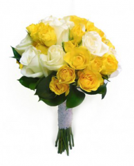 Buchete de mireasa - Buchet de mireasa din trandafiri albi si galbeni