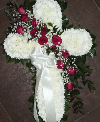Funerare - Jerba funerara - Jerba cu crizanteme si trandafiri tros