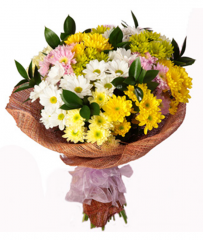 Buchete flori - Buchet crizanteme multicolore