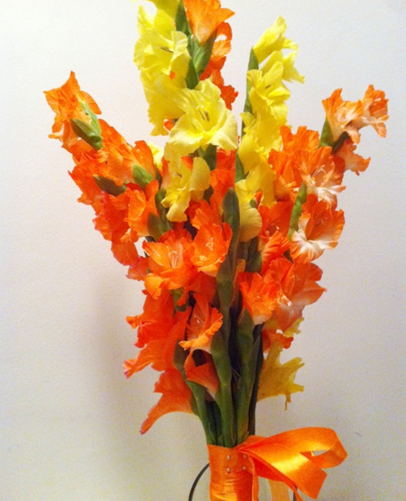 Buchete de flori - Buchet de 7 gladiole cu funda asortata