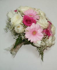 Buchete de mireasa - Buchet de mireasa din trandafiri, gerbera si lalele