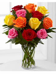 Buchete de flori - Buchet de trandafiri multicolori