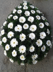 Coroane funerare - Coroana din gerbera alba